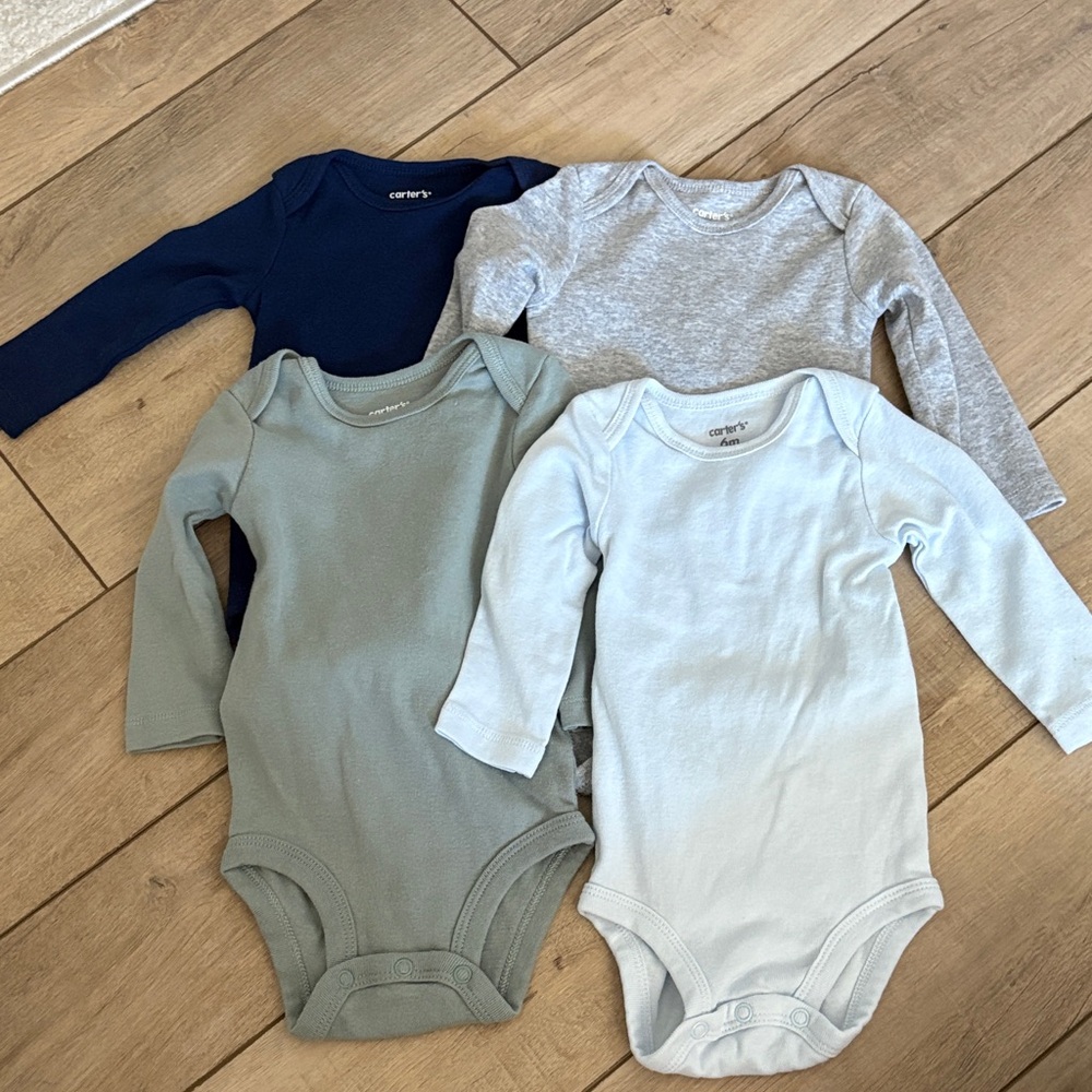 Carter's Long Sleeve Bodysuit Set - Navy, Gray, Sage, Light Blue
